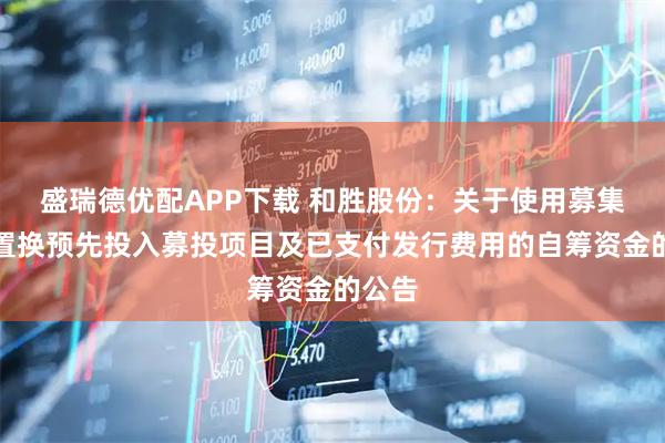 盛瑞德优配APP下载 和胜股份：关于使用募集资金置换预先投入募投项目及已支付发行费用的自筹资金的公告